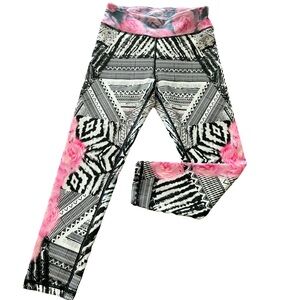 Pink and Black Geometric Leggings